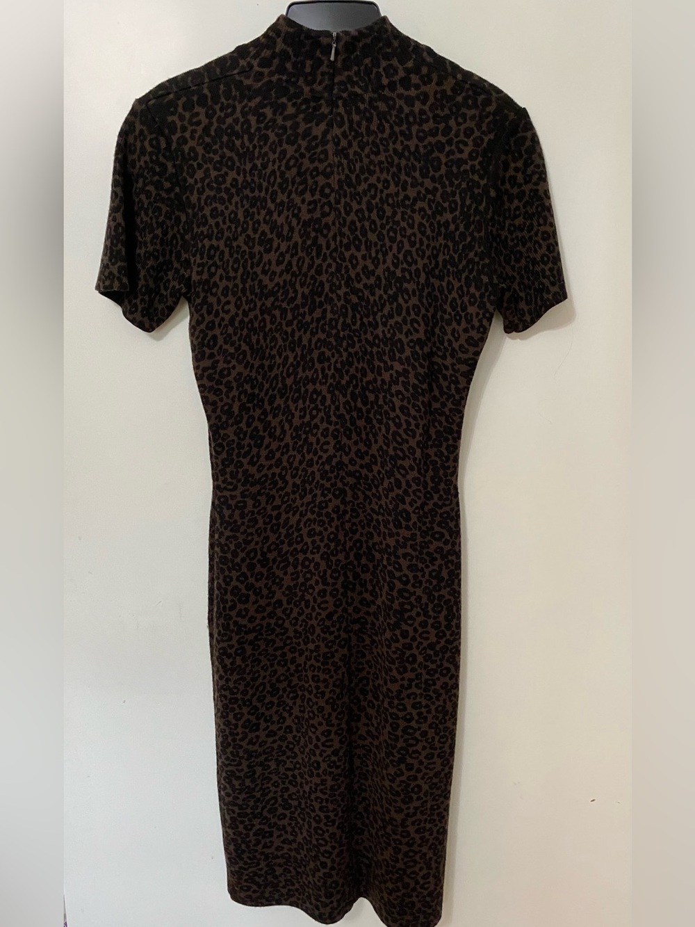 Nina Leonard Leopard Print Short Sleeve Midi Dress - Size XS